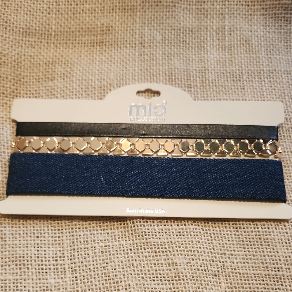 🔥4 For 10🔥 MIA Black, Gold and Navy Choker